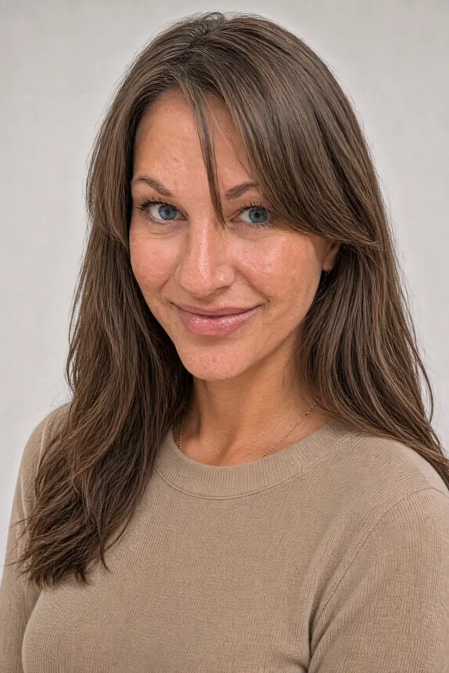 Lisa Nite smiling, wearing a tan sweater